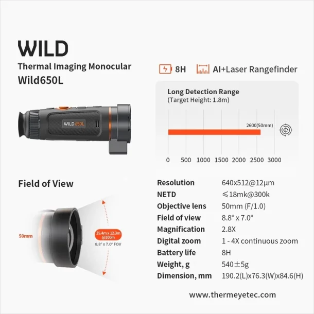 ThermTec Wild 650L (LRF) | termisk spotter